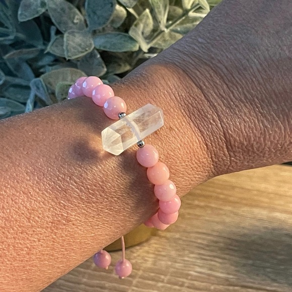 Rose Quartz and Crystal bracelet - Picture 5 of 5